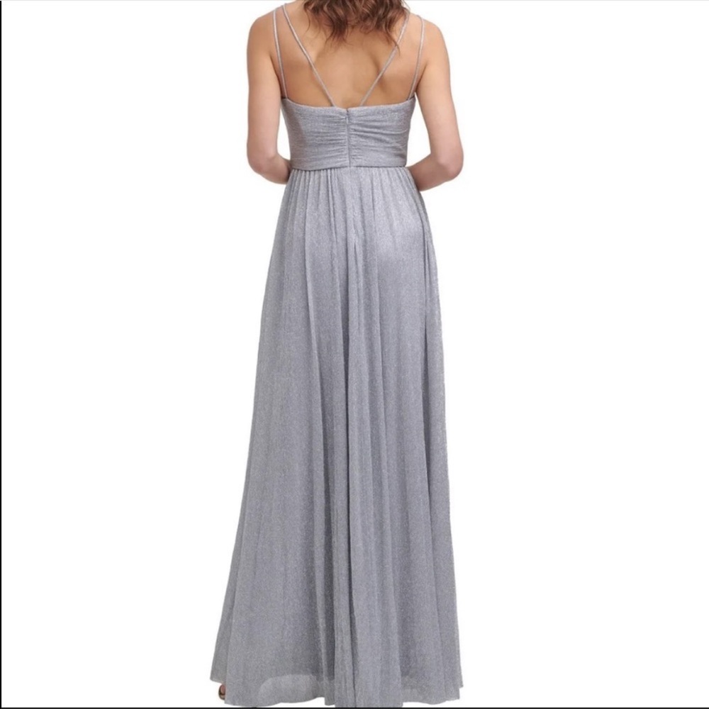 Eliza J. Silver Glitter Gown Size 16 NWT